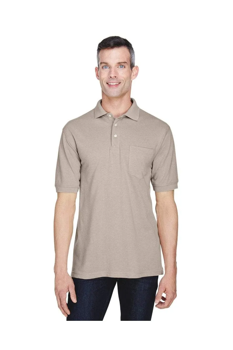 Harriton M265P: Men's 5.6 oz. Easy Blend(tm) Polo with Pocket