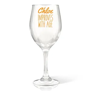 Improves with Age Wine Glass