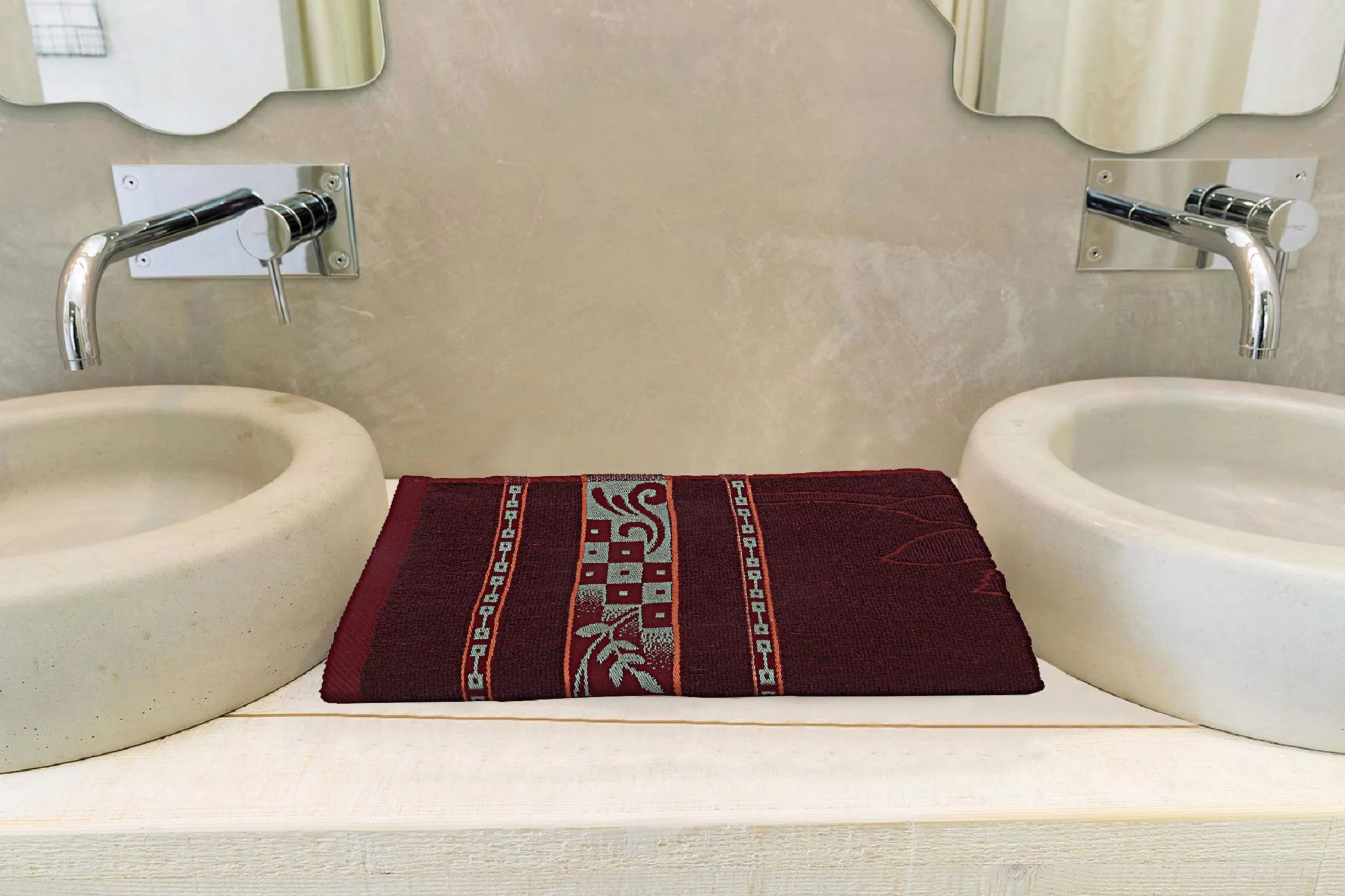 Kuber Industries 100% Cotton 3 Pieces Bath Towel 27" x54” (Maroon) -CTKTC8931, Standard