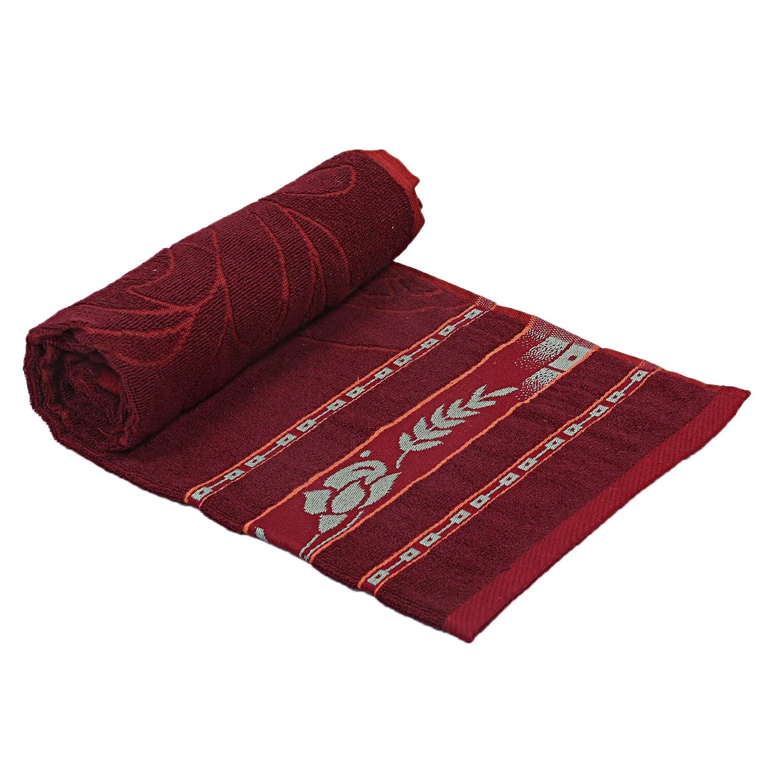 Kuber Industries 100% Cotton 3 Pieces Bath Towel 27" x54” (Maroon) -CTKTC8931, Standard