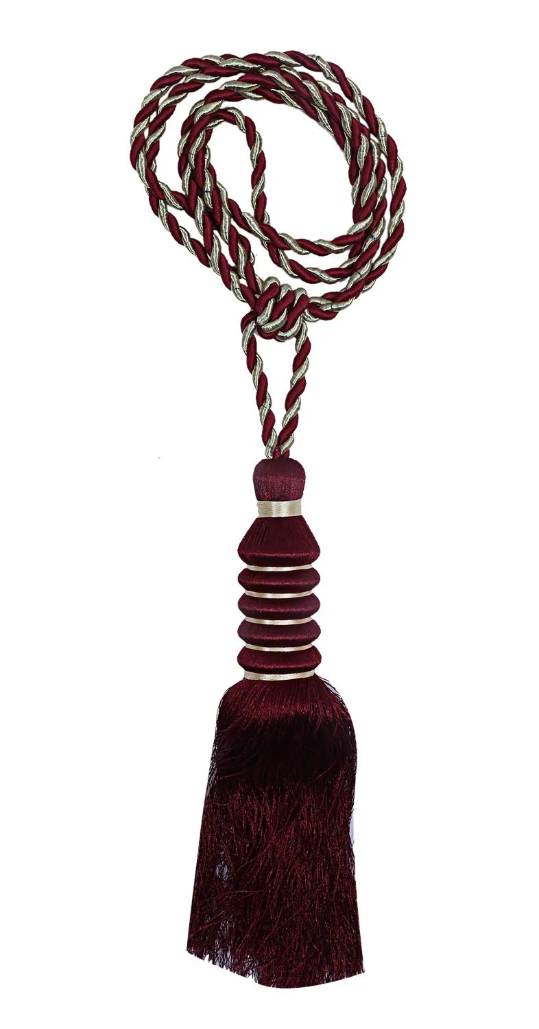 Kuber Industries Polyester 12 Pieces Curtain Tie Back Tassel Set (Maroon) -CTKTC12869