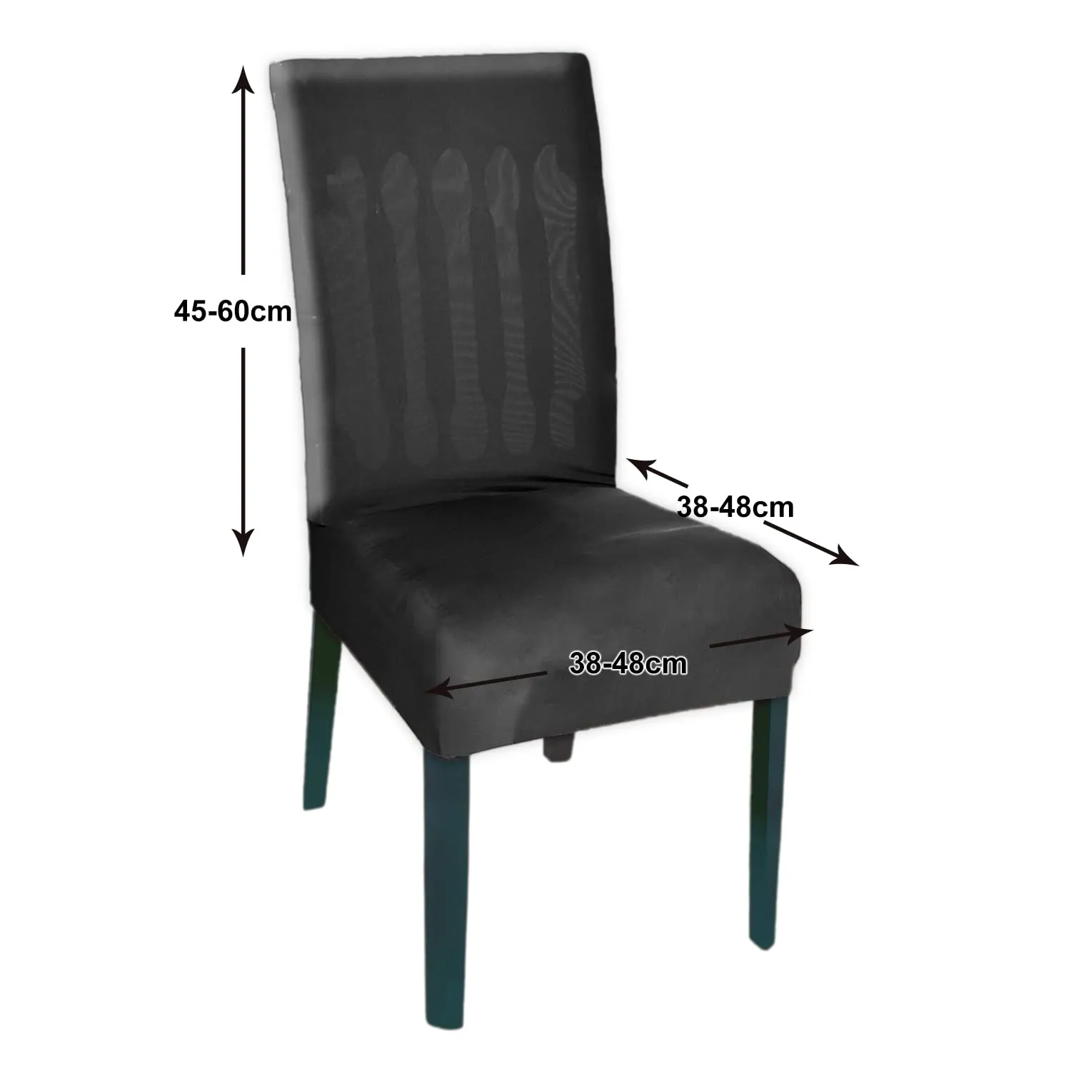 Kuber Industries Polyester Stretchable Elastic Dining Chair Cover/Seat Slipcover/Seat Protector- Pack of 6 (Black)-50KM0974