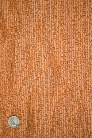 Light Copper Sequins & Beads on Silk Chiffon Fabric