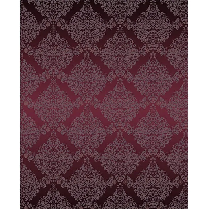 Maroon Damask Printed Backdrop