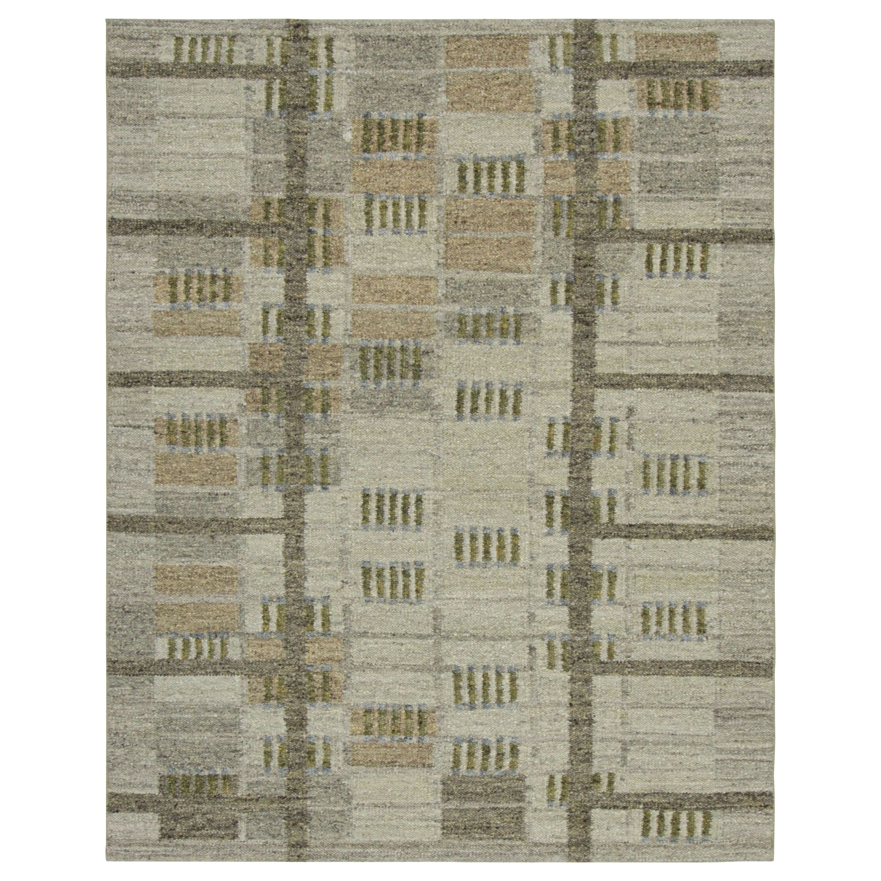 Multicolored Swedish Inspired Flatweave Wool Rug - 7'9" x 10'1"