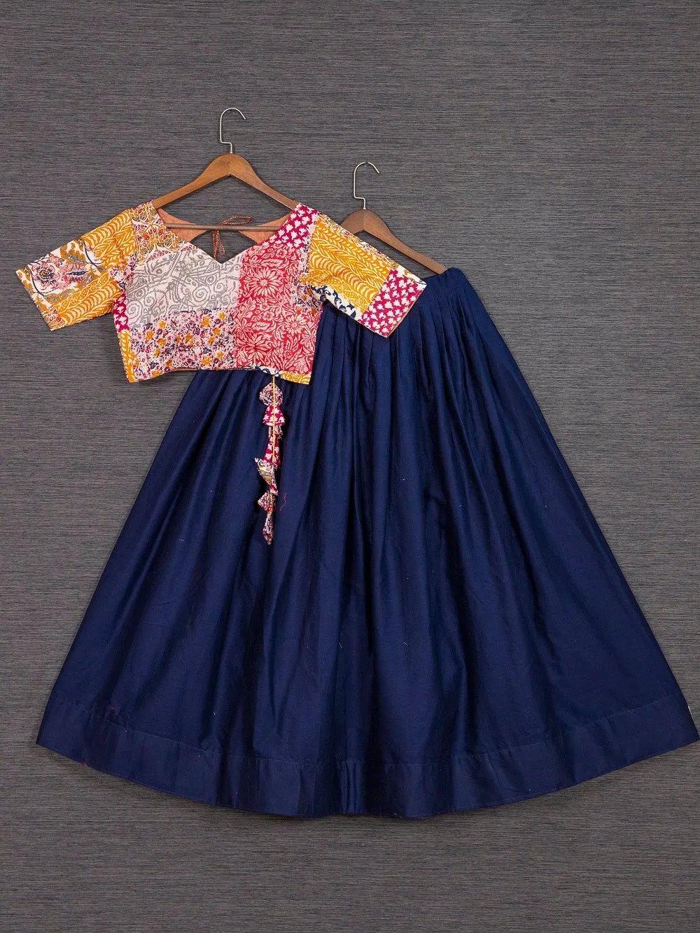 Navy Blue Color Pure Cotton Chaniya Choli Set