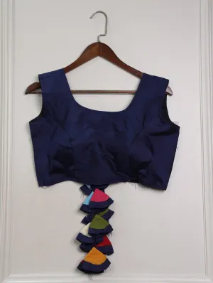 Navy Blue Effortless Elegance Banglori Blouse