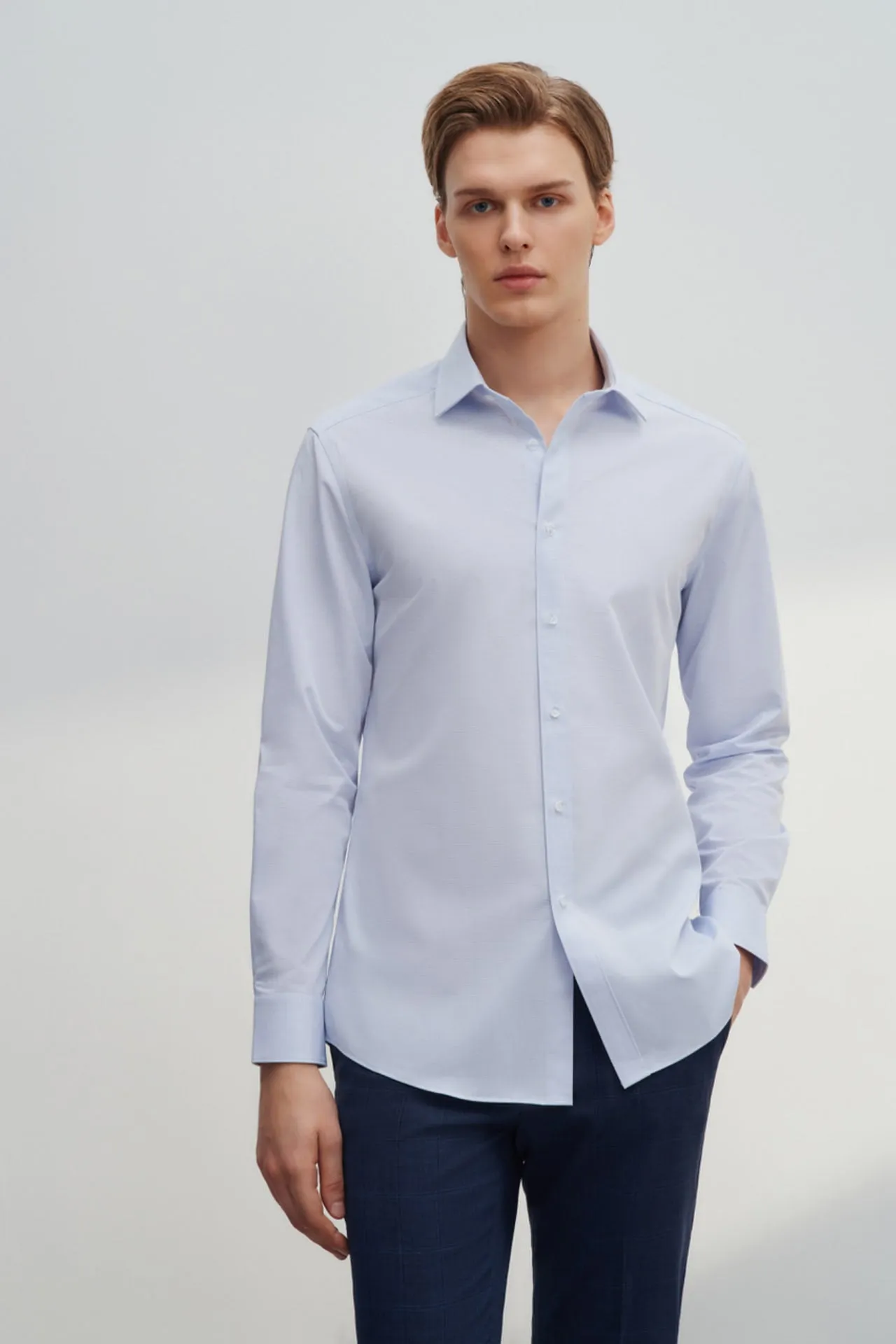 Non-Iron Silky Touch Stretch Smart Fit  2-Tone Shirt