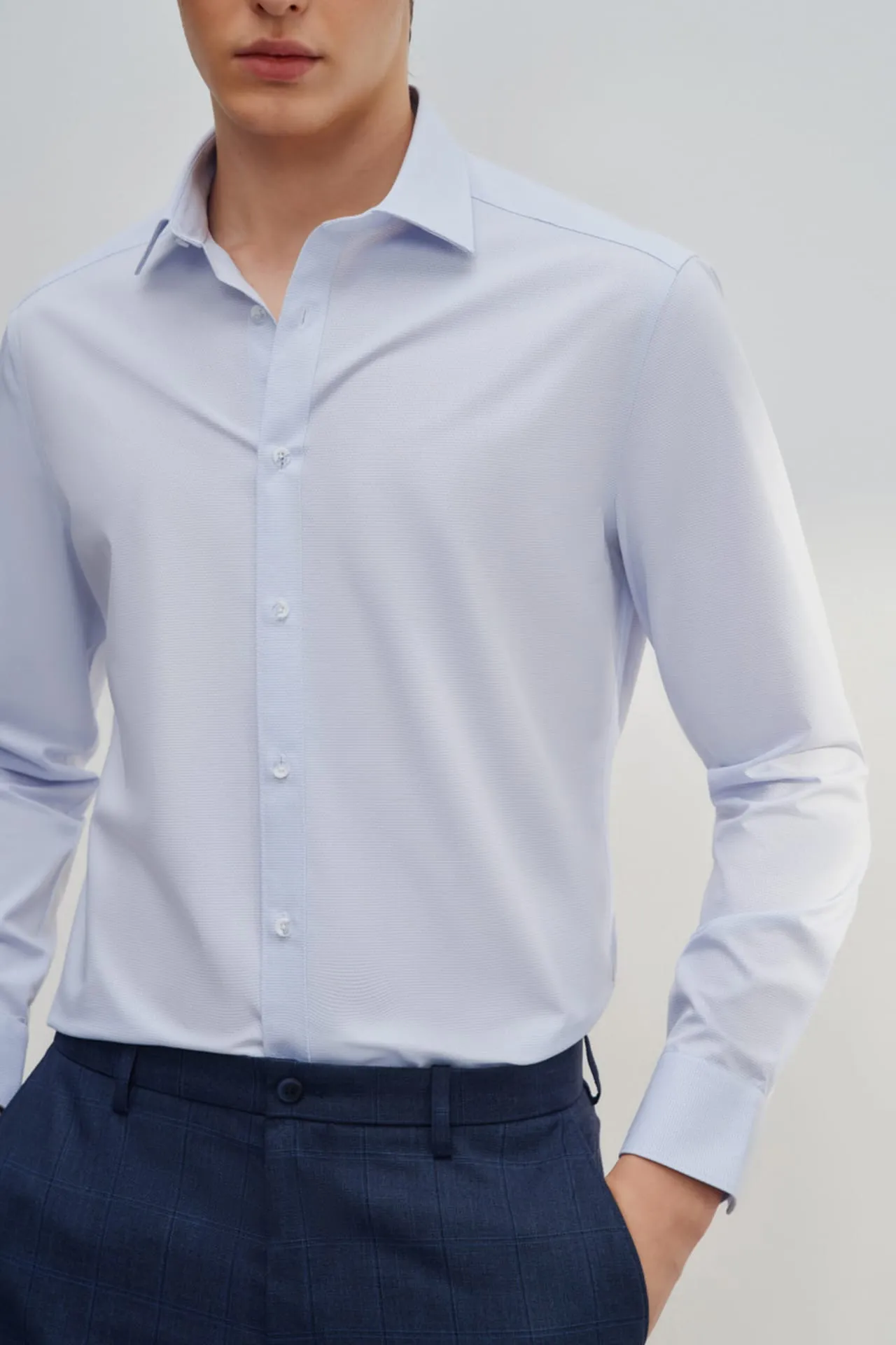 Non-Iron Silky Touch Stretch Smart Fit  2-Tone Shirt