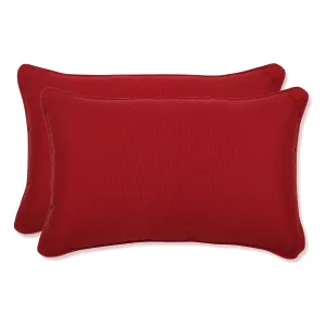 Outdoor/Indoor Pompeii Red Rectangular Throw Pillow (Set of 2)