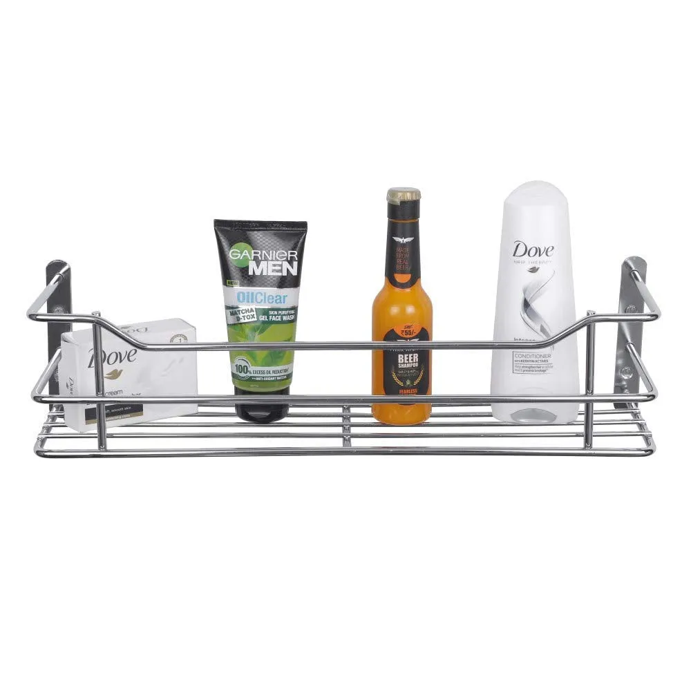 Planet Stainless Steel Bathroom Shelf for Wall, Bathroom Rack/Perfume-Shampoo-Bottle Rack/Wall Mount Rack for Kitchen/Storage Rack Organizer/Bathroom Accessories (Chrome Finish, 16-Inches)