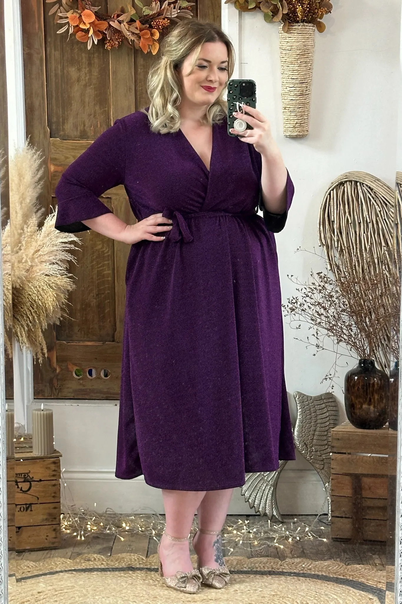 Purple Sparkly Roxy Midaxi Dress