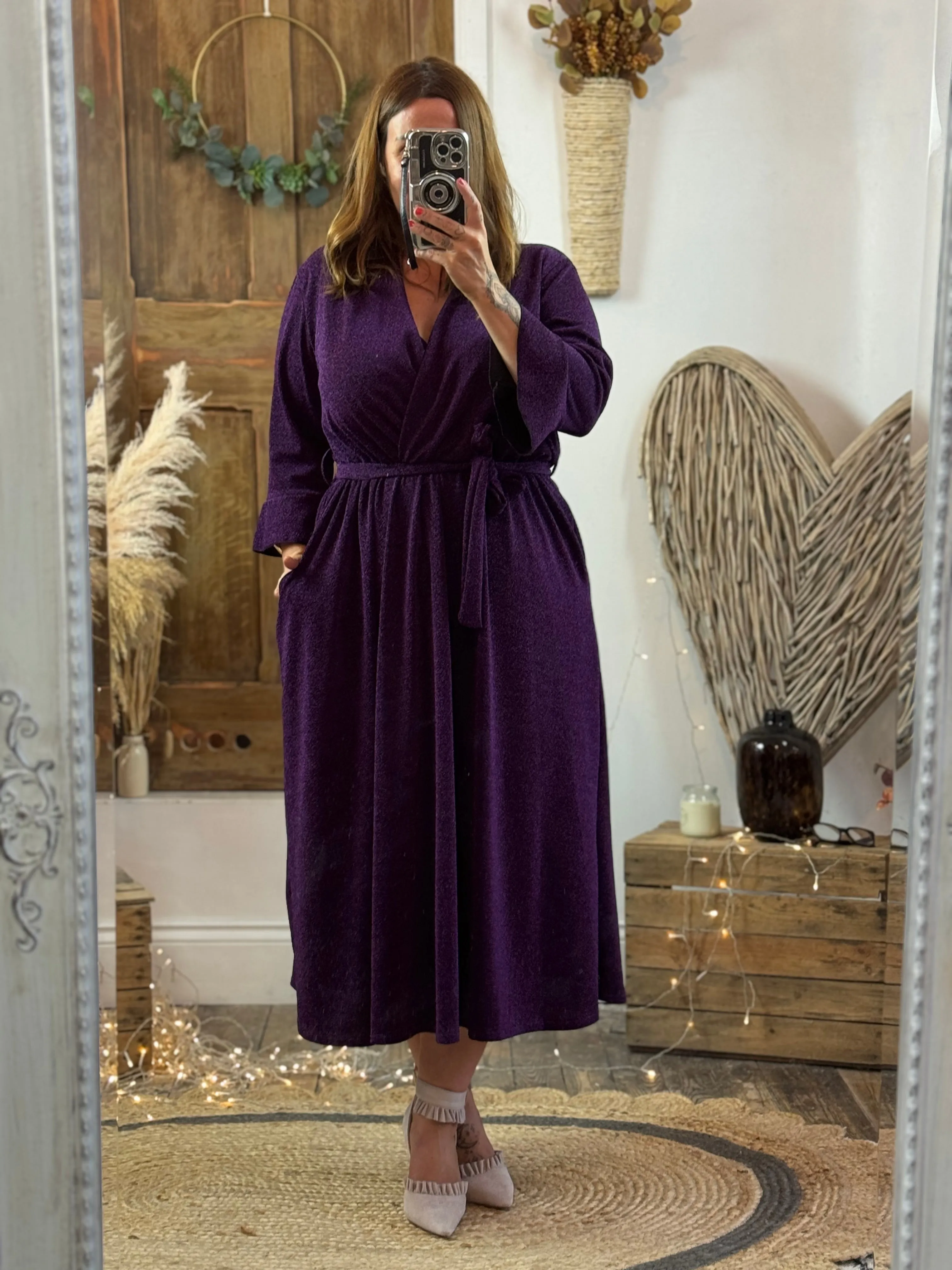 Purple Sparkly Roxy Midaxi Dress