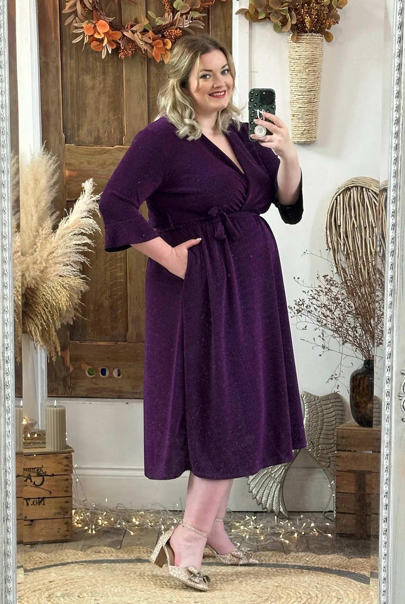 Purple Sparkly Roxy Midaxi Dress