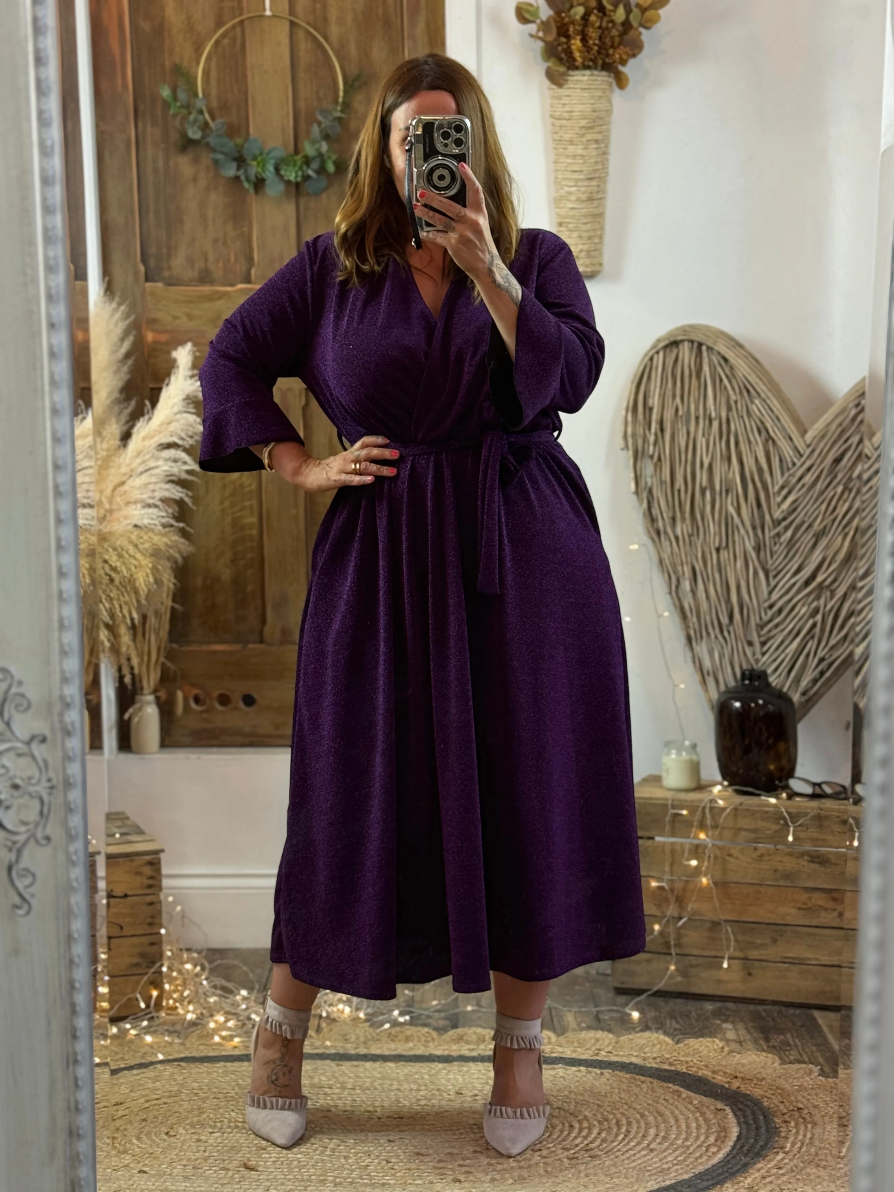 Purple Sparkly Roxy Midaxi Dress