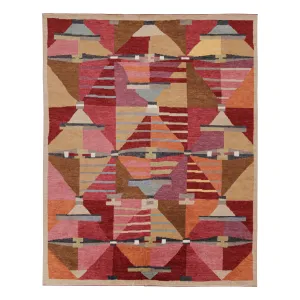 Red Modern Wool Rug - 9'6" x 12'