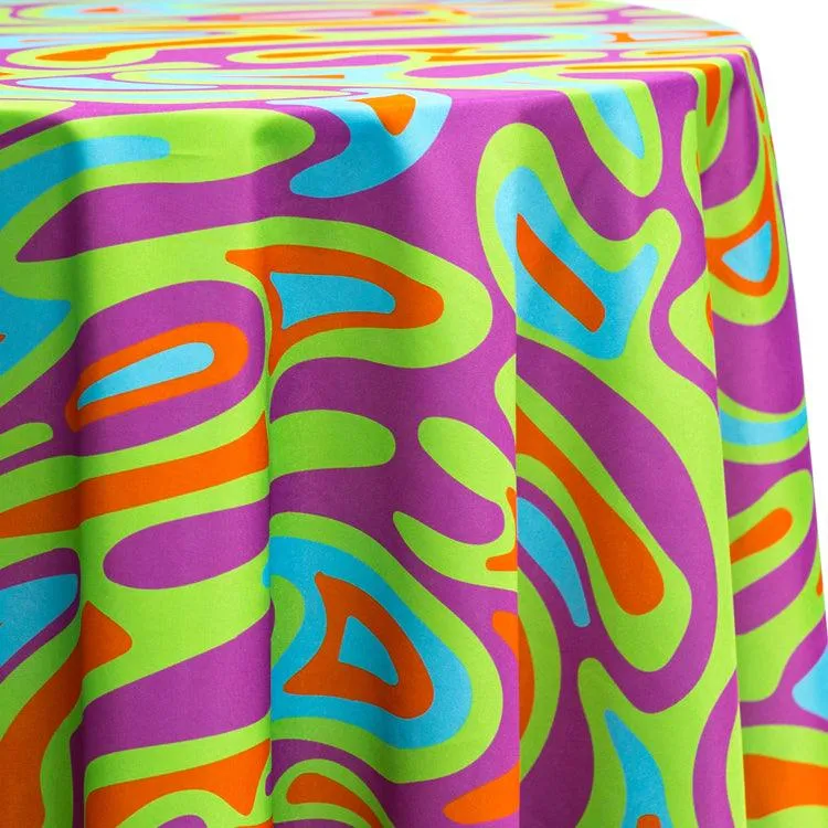 Round Psychedelic Tablecloth