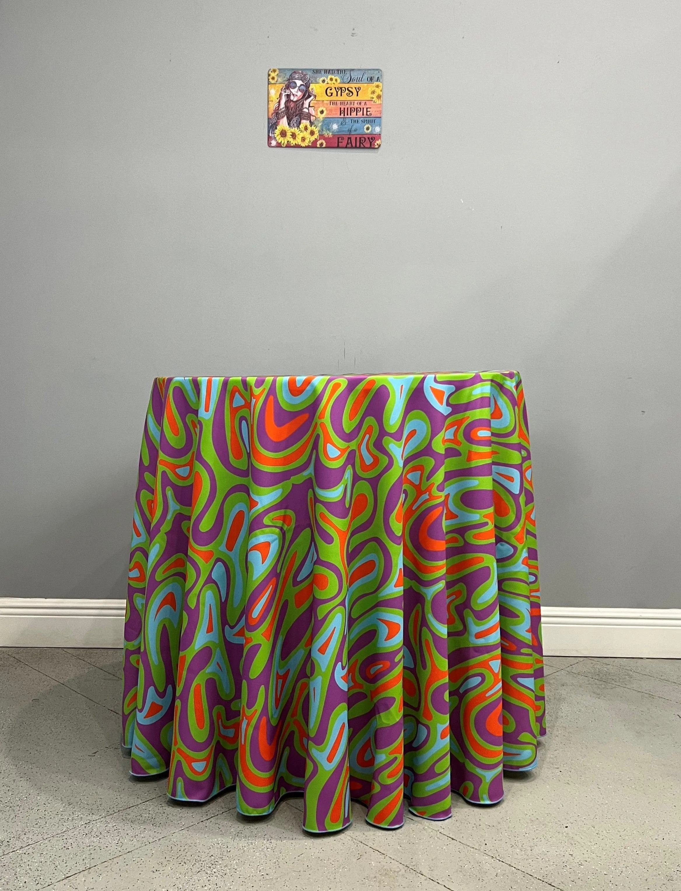 Round Psychedelic Tablecloth