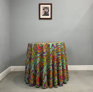 Round Psychedelic Tablecloth