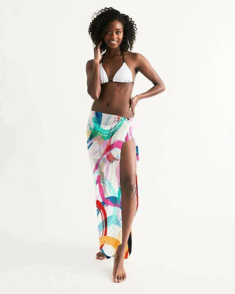 Sheer Circular Multicolor Swimsuit Cover Up