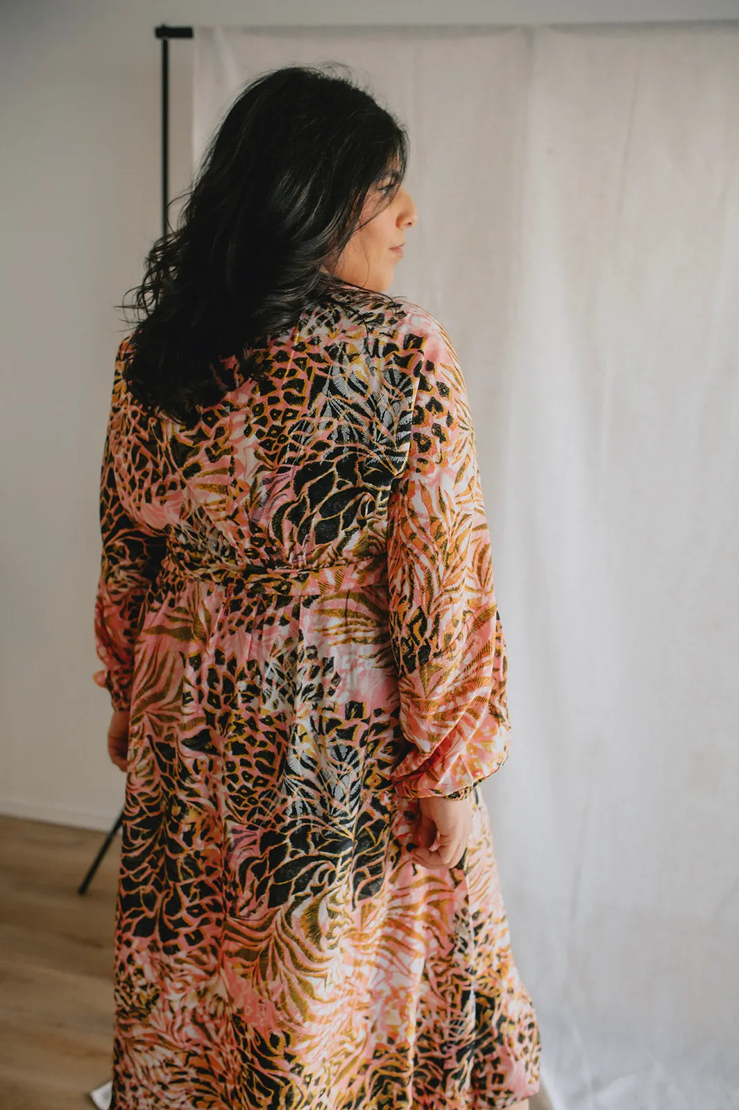 The Nita Faux Printed Wrap Dress - PLUS