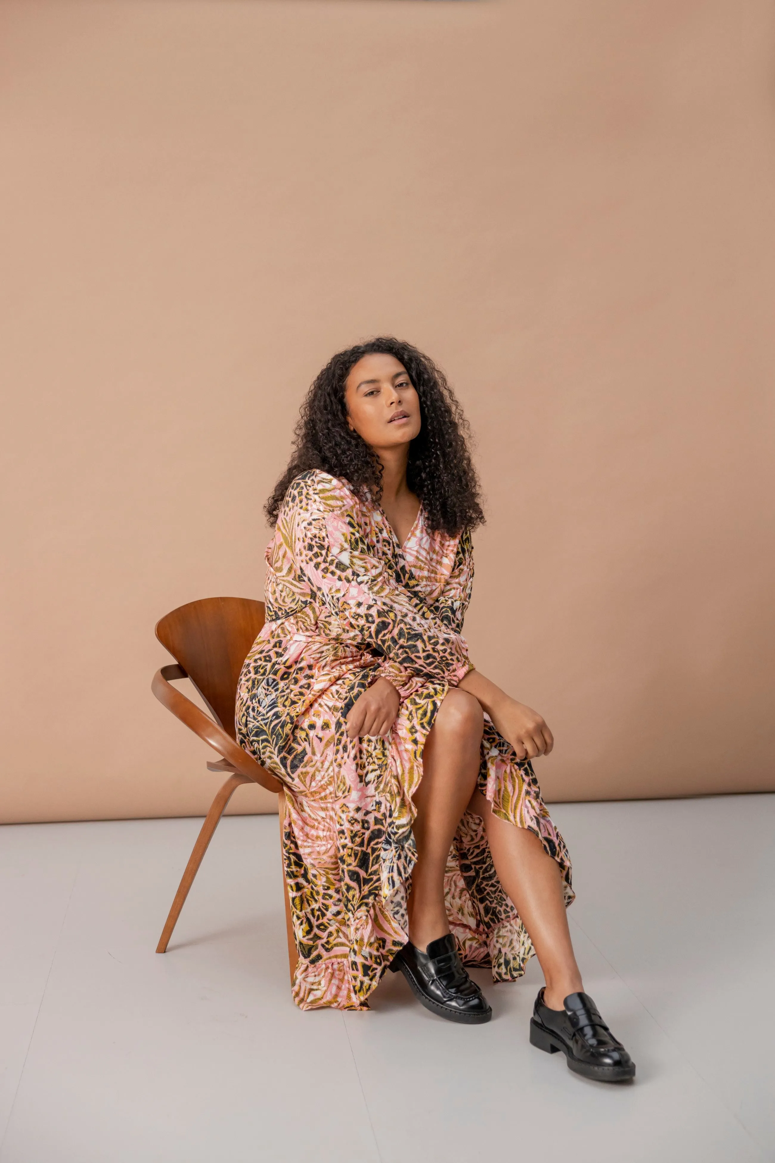 The Nita Faux Printed Wrap Dress - PLUS