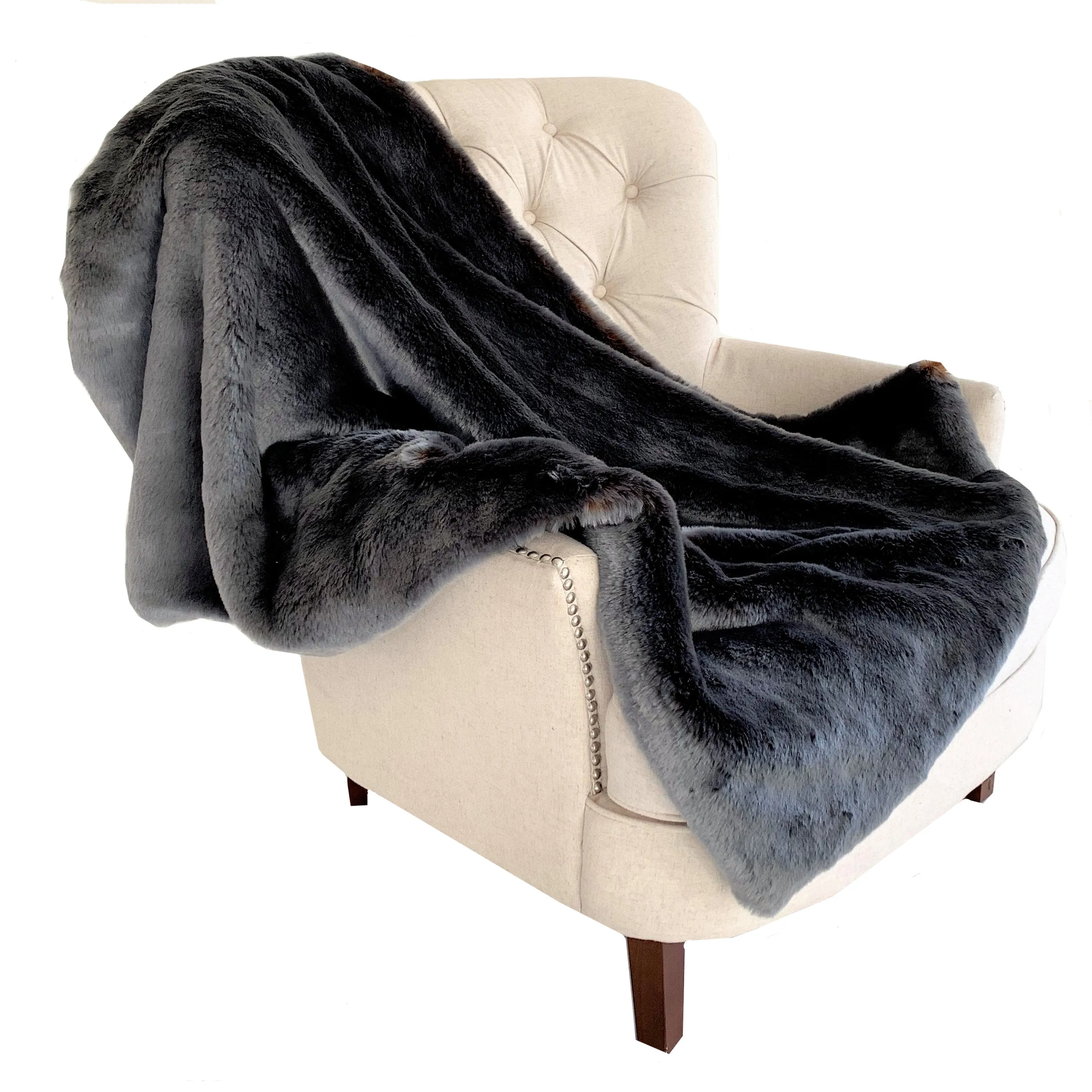 Two Tone Gray/Amber Handmade Luxury Throw