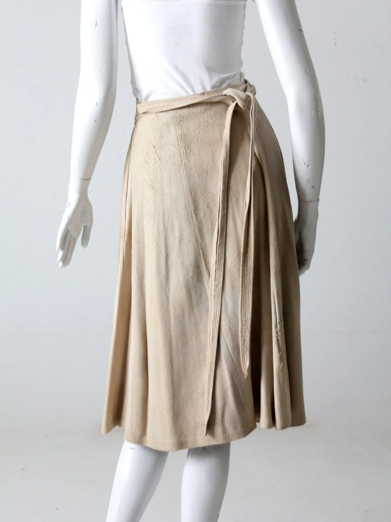 vintage leather wrap skirt