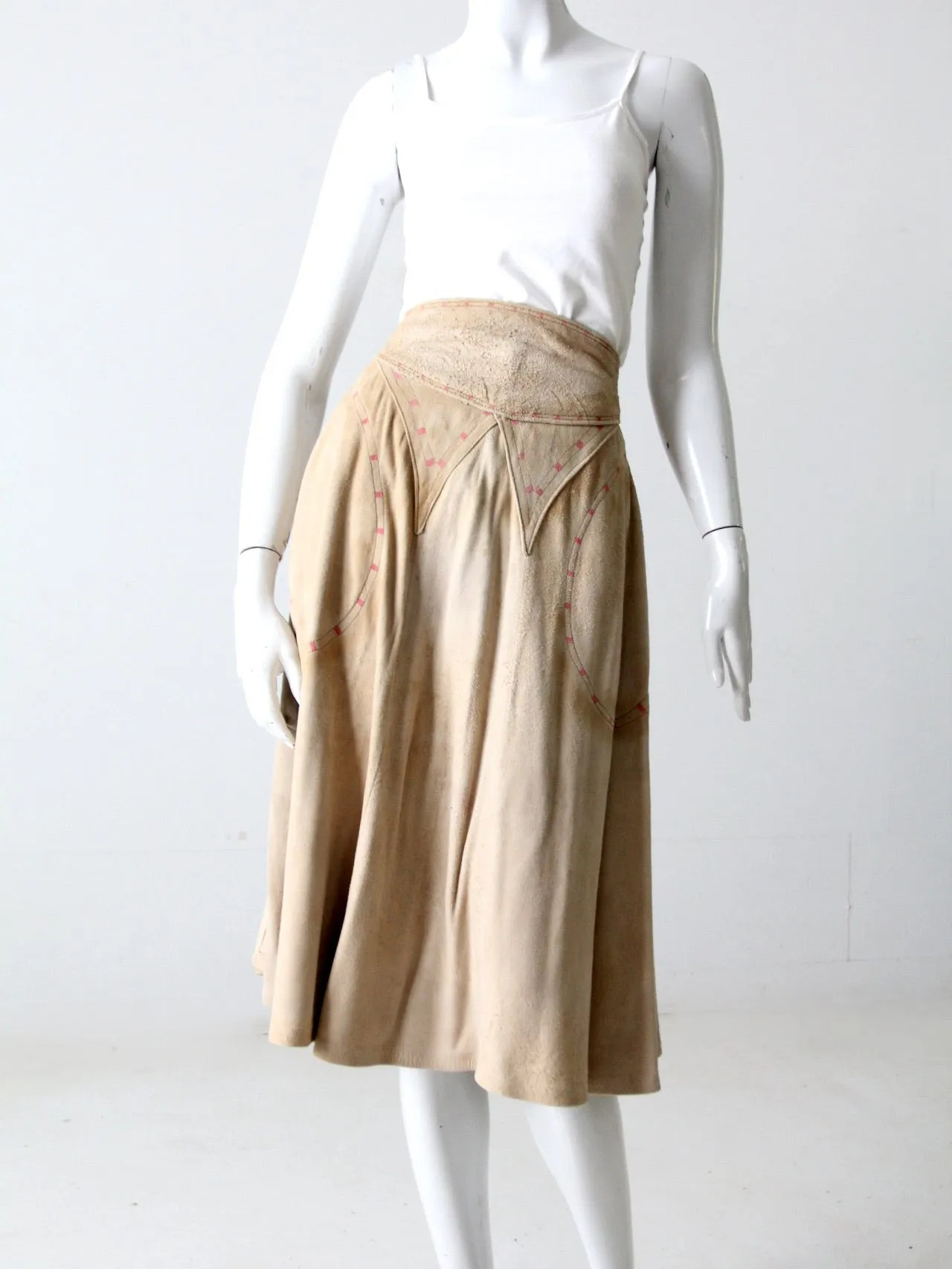 vintage leather wrap skirt