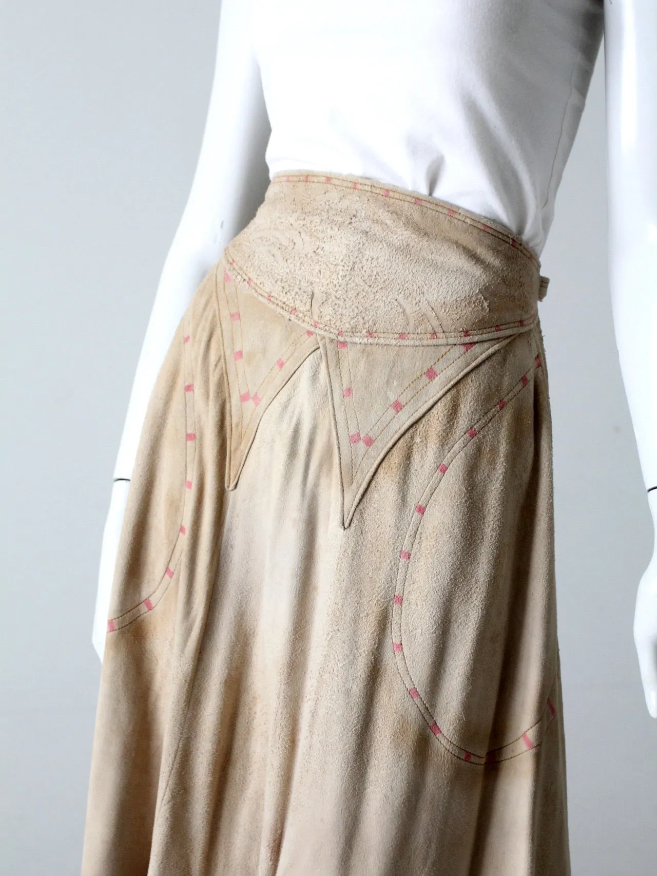 vintage leather wrap skirt