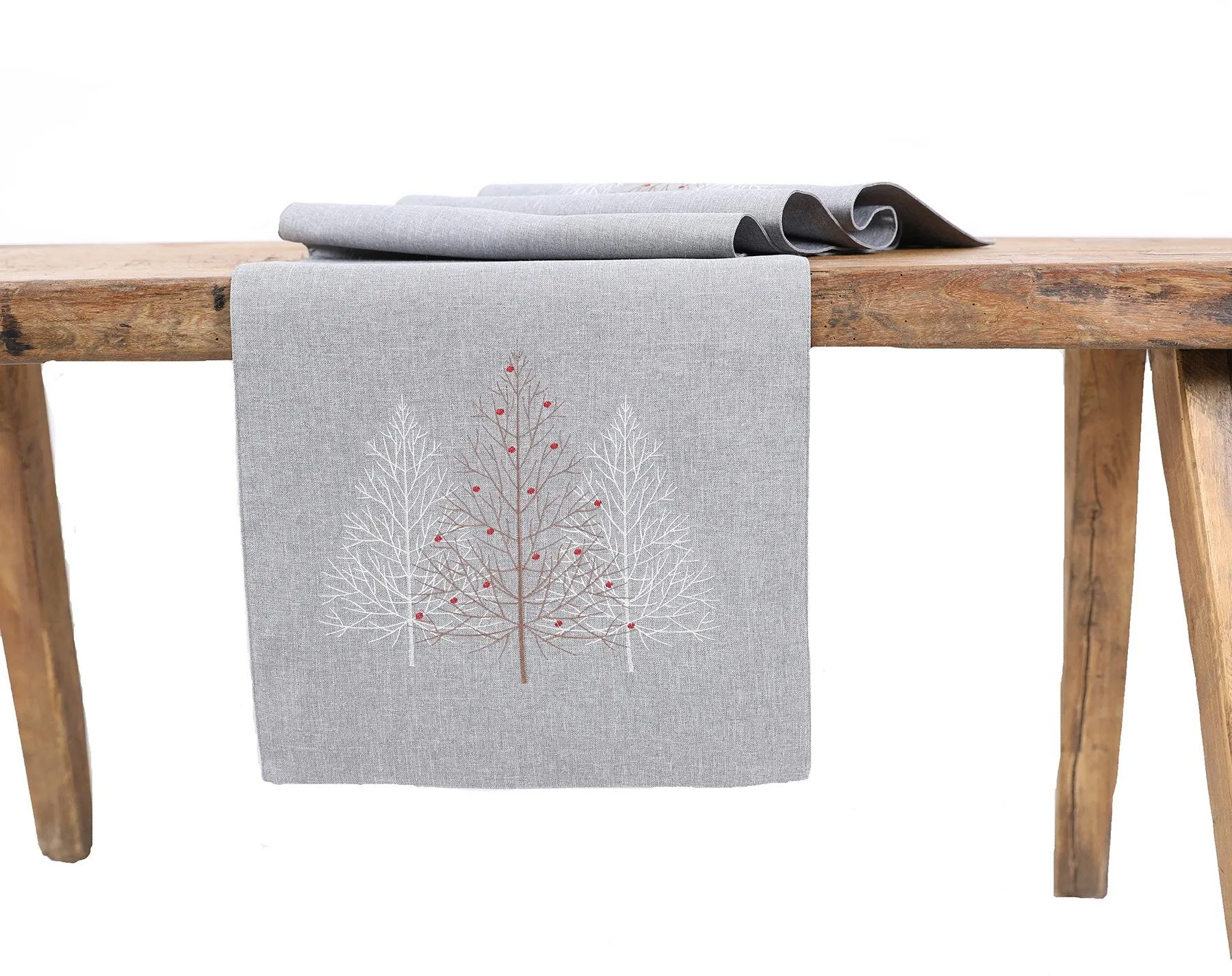 XD19803-Festive Trees Embroidered Christmas Table Runner 16 by